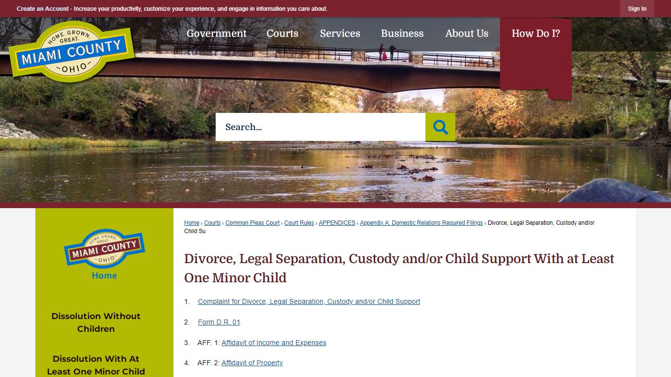 Divorce, Legal Separation, Custody and/or Child ... - Miami County, Ohio